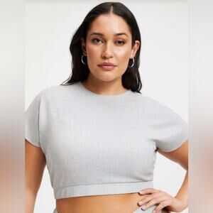NWT Good American Silver Glitter Crop Top Size XL/4
